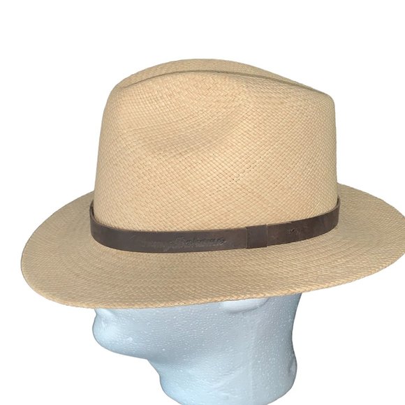 TOMMY BAHAMA‎ Shademaker Hand Woven Straw with Leather Band Fedora - Picture 8 of 8